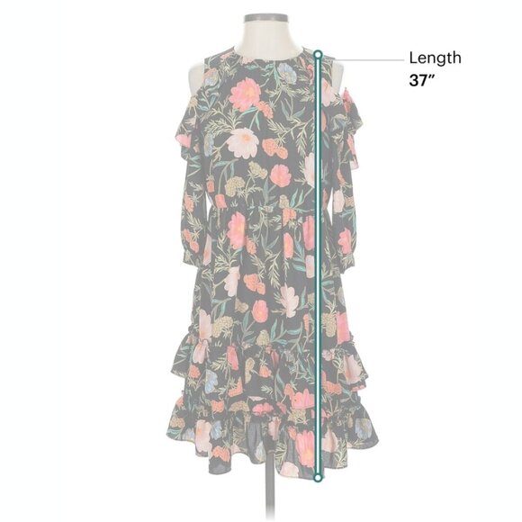 kate spade new york Blossom Cold Shoulder Ruffle Dress sz 2 - Picture 5 of 7